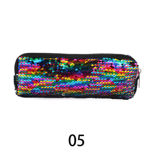 1PC Colorful Mermaid Sequin Cosmetic Bag Handbags Makeup Organizer Case Women Glitter Paillettes Pouch Reversible Double Color
