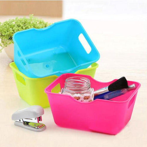 1PC Plastic Office Desktop Home Storage Boxes Makeup Organizer Storage Box Clothes Sundries Organization