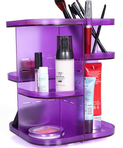 360 Rotating Height Adjustable Cosmetic Stand Makeup Organizer Arcrylic