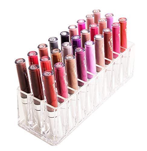 Select nice faj shatterproof extra thick acrylic lipgloss makeup organizer 27 spaces 3 bonus vanity display countertop or drawer lip gloss liquid lipstick holder