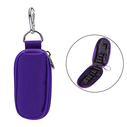 10 Compartment Portable Essential Oils Carrying Case Keychain Oil Bottle Holders Containers Roller Bottles Storage Carrier Bag Handheld Makeup Organizer - Purple