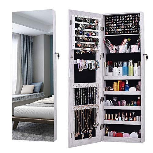 Explore aoou jewelry organizer jewelry cabinet full screen display view larger mirror full length mirror large capacity dressing mirror makeup jewelry armoire jewelry mirror full length mirror white