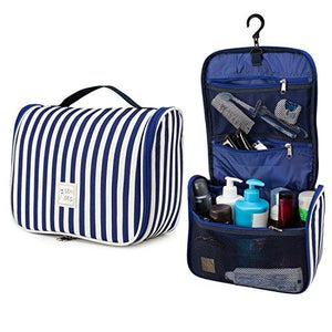7Senses Hanging Toiletry Bag - Large Capacity Travel Bag for Women and Men - Toiletry Kit, Cosmetic Bag, Makeup Bag - Travel Accessories,Navy Blue