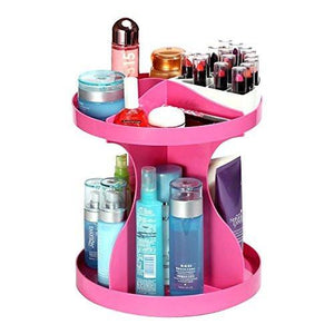 Evana 360 Degree Rotatable Cosmetics Plastic Makeup Storage Two Layer Multifunctional Makeup Cosmetic Organizer