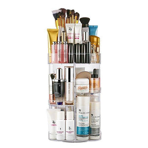 Jerrybox Acrylic Makeup Organizer 360-Degree Rotating Cosmetic Transparent Organizer