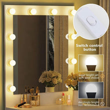 Load image into Gallery viewer, Online shopping tribesigns vanity set with lighted mirror makeup vanity dressing table dresser desk with large drawer for bedroom white 10 warm led bulb