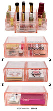 Load image into Gallery viewer, Select nice sorbus acrylic cosmetics makeup and jewelry storage case display sets interlocking drawers to create your own specially designed makeup counter stackable and interchangeable pink 1