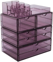 Load image into Gallery viewer, Online shopping sorbus acrylic cosmetics makeup and jewelry storage case x large display sets interlocking scoop drawers to create your own specially designed makeup counter stackable and interchangeable purple 1
