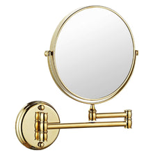 Load image into Gallery viewer, Discover the makeup mirror wall mount 8 inch dual side with 1x 5x magnification bathroom magnifying mirror two side 360 swivel cosmetic face mirror extendable vanity mirrors luxury brass gold marmolux acc
