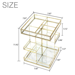 Featured display4top antique makeup organizer 360 degree rotation adjustable jewelry retro countertop cosmetic storage box for brushes lipsticks skincare toner perfume vanity display gold