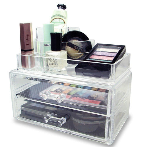 #COMS3615 Acrylic Makeup & Jewelry Organizer Two Pieces Set