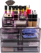 Load image into Gallery viewer, Storage organizer sorbus cosmetics makeup and jewelry storage case display sets interlocking drawers to create your own specially designed makeup counter stackable and interchangeable purple