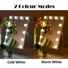 Load image into Gallery viewer, Heavy duty mrah hollywood makeup vanity mirror white lighted makeup mirror tabletops lighted mirror led illuminated cosmetic mirror with led dimmable bulbs