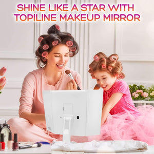 Order now lighted makeup mirror with lights makeup vanity mirror with lights and magnification make up mirrors lighted magnifying portable trifold cosmetic mirror with long 6 6ft usb cable and charger