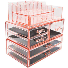 Load image into Gallery viewer, Shop sorbus acrylic cosmetics makeup and jewelry storage case display sets interlocking drawers to create your own specially designed makeup counter stackable and interchangeable pink