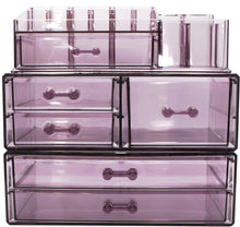 Load image into Gallery viewer, Shop sorbus cosmetics makeup and jewelry storage case display sets interlocking drawers to create your own specially designed makeup counter stackable and interchangeable purple