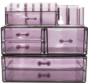 Shop sorbus cosmetics makeup and jewelry storage case display sets interlocking drawers to create your own specially designed makeup counter stackable and interchangeable purple