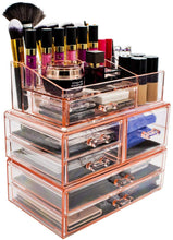 Load image into Gallery viewer, Shop for sorbus acrylic cosmetics makeup and jewelry storage case display sets interlocking drawers to create your own specially designed makeup counter stackable and interchangeable pink