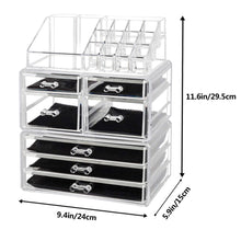 Load image into Gallery viewer, Discover the offeir us stock clear acrylic stackable cosmetic makeup storage cube organizer jewelry storage drawers case great for bathroom dresser vanity and countertop 3 pieces set 4 small 3 large drawers