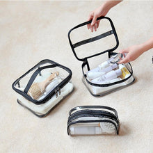 Load image into Gallery viewer, Portable Clear Makeup Bag Zipper Waterproof Transparent Travel Storage Pouch Cosmetic Toiletry Bag With Handle