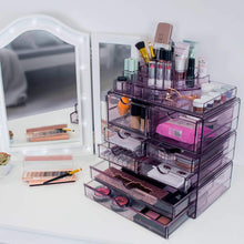 Load image into Gallery viewer, On amazon sorbus acrylic cosmetics makeup and jewelry storage case x large display sets interlocking scoop drawers to create your own specially designed makeup counter stackable and interchangeable purple 1
