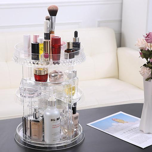 High Quality 360° Rotating Crystal Cosmetic Storage Box