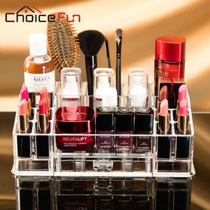 CHOICE FUN Easy Clear Desk Table Make Up Cosmetic Makeup Box Organization Plastic Lipstick Brush Home And Storage Organization