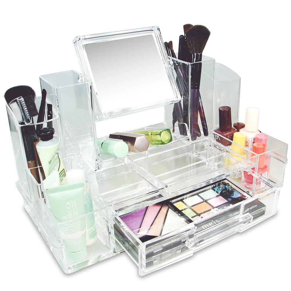 #COM0311 Luxury Acrylic Makeup Organizer with Mirror