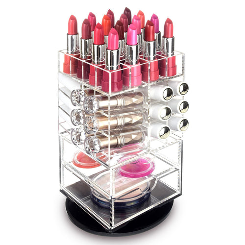 #COM062 Premium Acrylic Rotating Makeup and Lipstick Tower