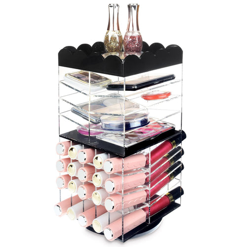 #COM1702 Acrylic Rotating Lipstick Organizer Cosmetic Organizer. Made in Taiwan