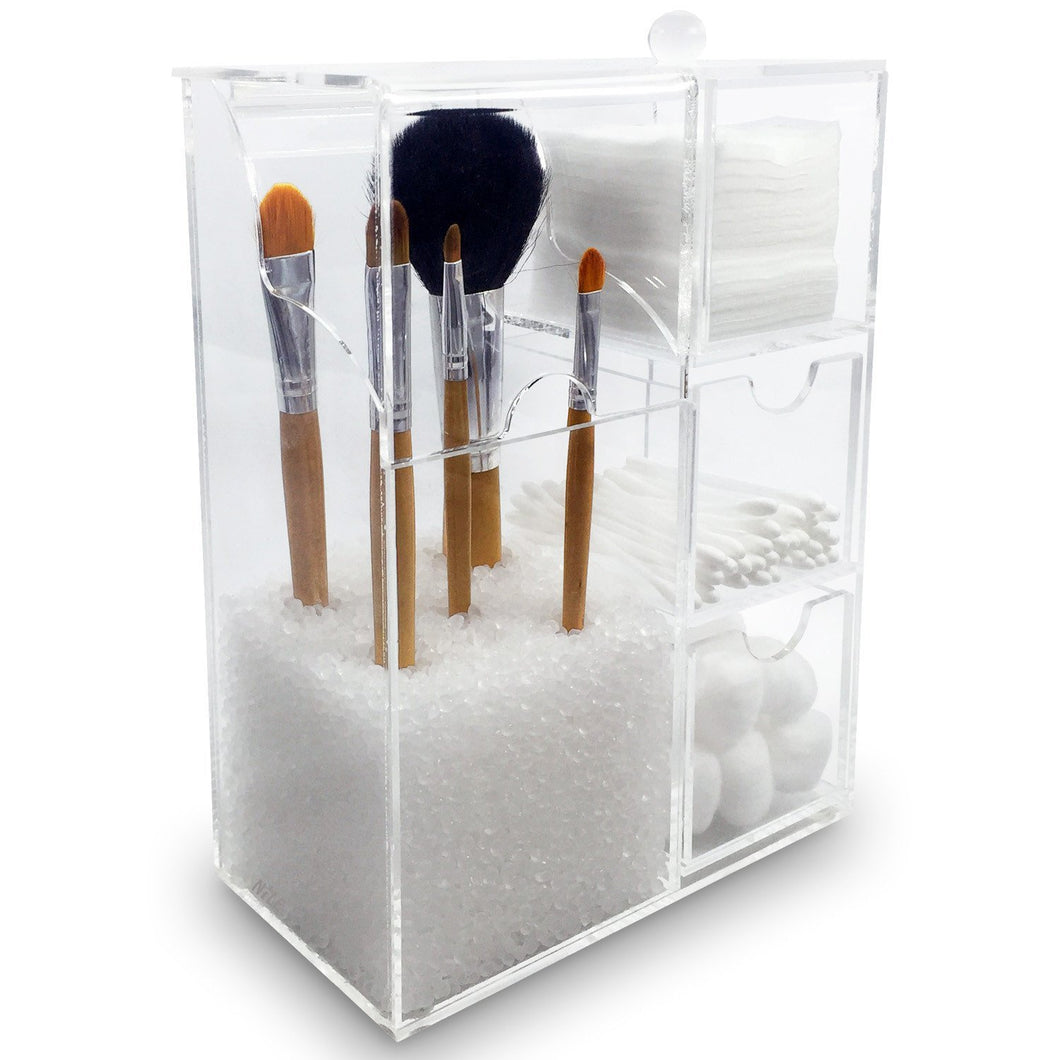 #COM1703 Acrylic Cosmetic Brush Holder with Beads