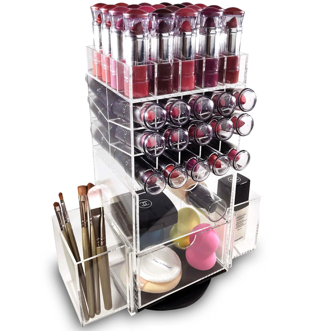 #COM6145 Acrylic Rotating Makeup Organizer Lipstick Rack Brush Holder