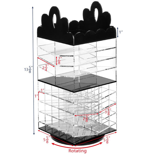 #COM6501 Princess Tiara Design Acrylic Rotating Makeup Organizer