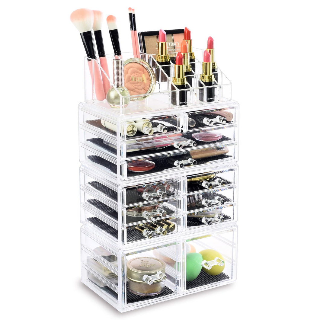 #COML4212 Home Acrylic Jewelry and Cosmetic Storage Boxes Makeup Organizer Set, 4 Piece