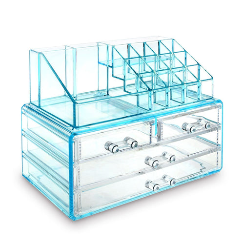 #COMS4197BL Jewelry & Makeup Organizer, Blue