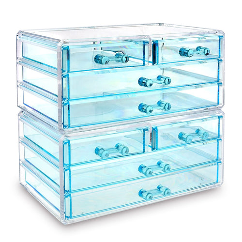 #COMS4297BL Jewelry & Makeup Organizer Drawer, Blue