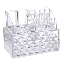 Load image into Gallery viewer, #COMS8246 Acrylic Diamond Pattern Makeup &amp; Jewelry Organizer Two Pieces Set