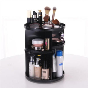 360-Degree Rotating Makeup Organizer Adjustable Multi-Function Cosmetic Storage Box