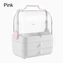 Load image into Gallery viewer, Waterproof Makeup Organizer Cosmetic Storage Box Dustproof with Handle and Drawer