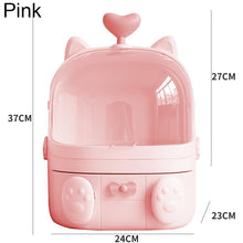 Load image into Gallery viewer, Cute Waterproof Makeup Organizer Cosmetic Storage Box Dustproof with Handle and Drawer