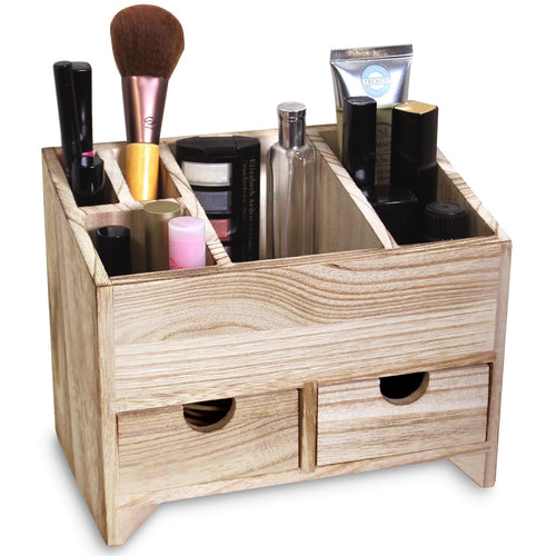 Ikee Design® Multifunctional Wooden Cosmetics & Office Supplies Organizer Storage