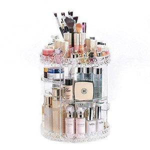 Dreamgenius Makeup Organizer 360-Degree Rotating Adjustable Multi-Function Acrylic Cosmetic Storage