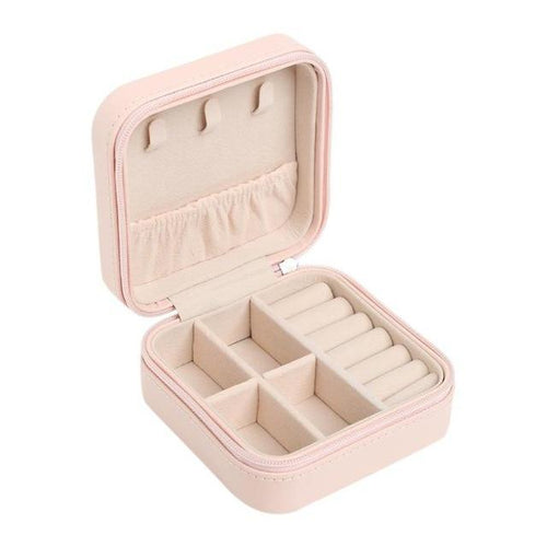 3 Layers Women's Mini stud earrings rings Jewelry Box Useful Makeup Organizer With Zipper Travel Portable Jewelry Box Boite