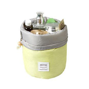 Maras Dream Barrel Shaped Travel Cosmetic Bag Nylon High Capacity Drawstring Elegant Drum Wash Bags Makeup Organizer Storage Bag