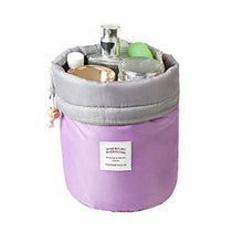 Load image into Gallery viewer, Maras Dream Barrel Shaped Travel Cosmetic Bag Nylon High Capacity Drawstring Elegant Drum Wash Bags Makeup Organizer Storage Bag