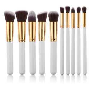 10 Pcs Makeup Brushes set  Makeup Organizer blush Blending Eyebrow eyeshadow brush kabuki foundation Brush Cleaner maquillaje