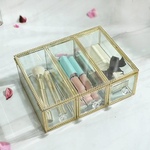 Glass Luxury Transparent Makeup Organizer